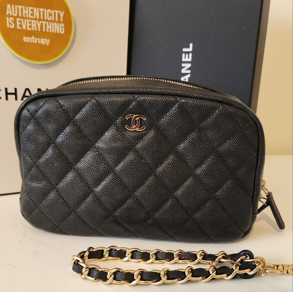 CHANEL Large Matelasse Caviar CC Zip Pouch Clutch Bag ENTRUPY COA - Picture 14 of 15